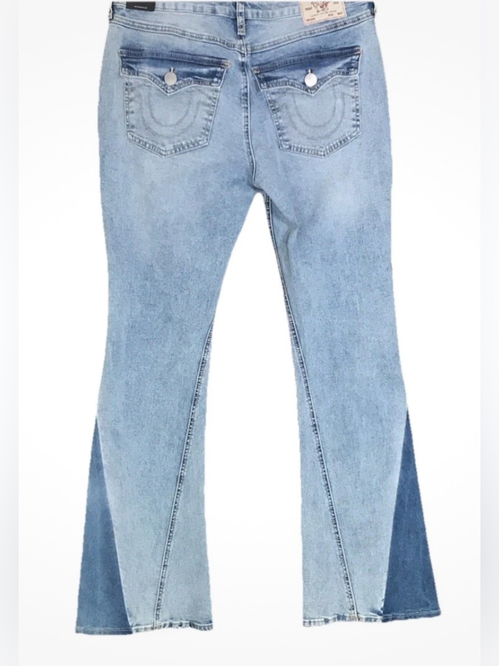 True Religion Women’s Joey Mid-Rise Flare Stretch Two-Tone Jeans Size 30 - Picture 8 of 13